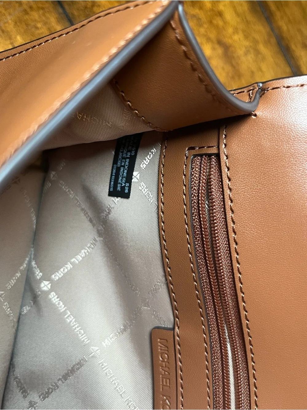 Michael Kors Brown and Black Logo Trim Crossbody